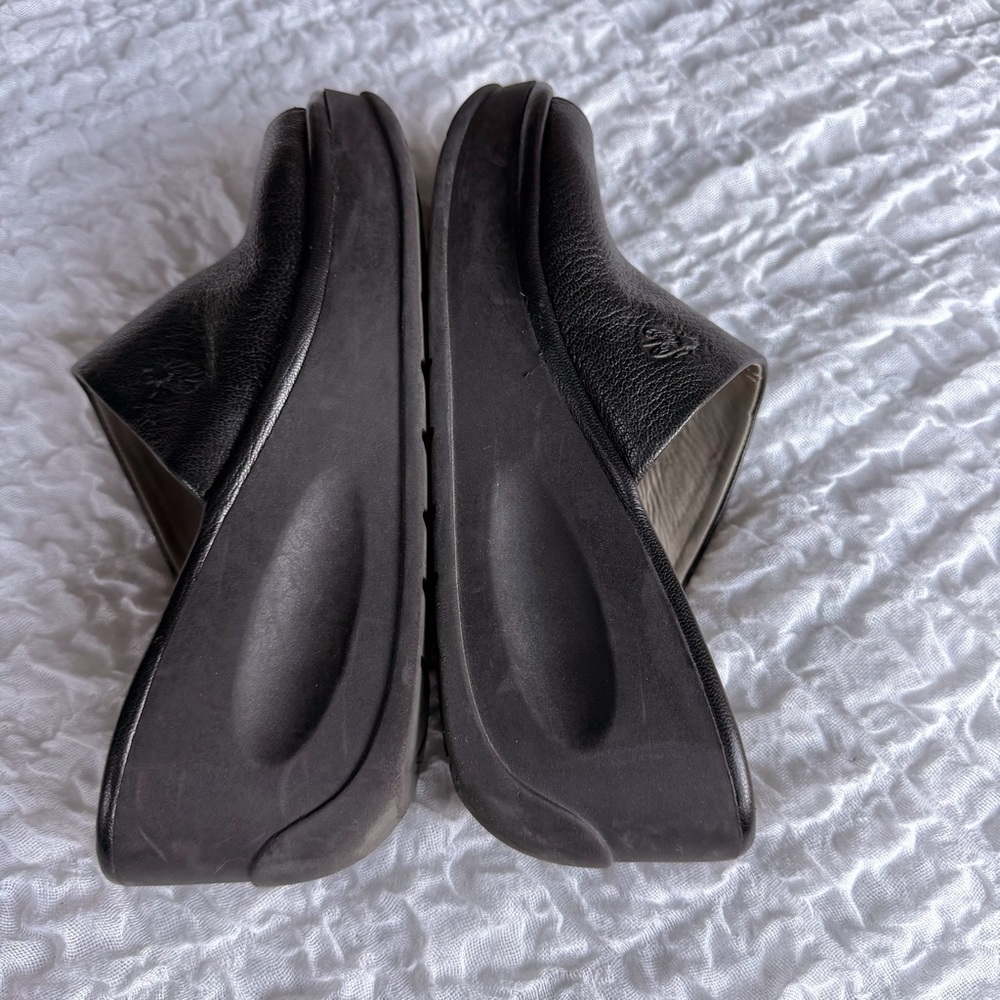 Fly London Jamb Black Leather Platform Wedge Sandals EU 40 - Picture 5 of 10